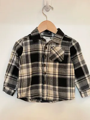Top - Kids Long Sleeve Plaid Flannel Shirt