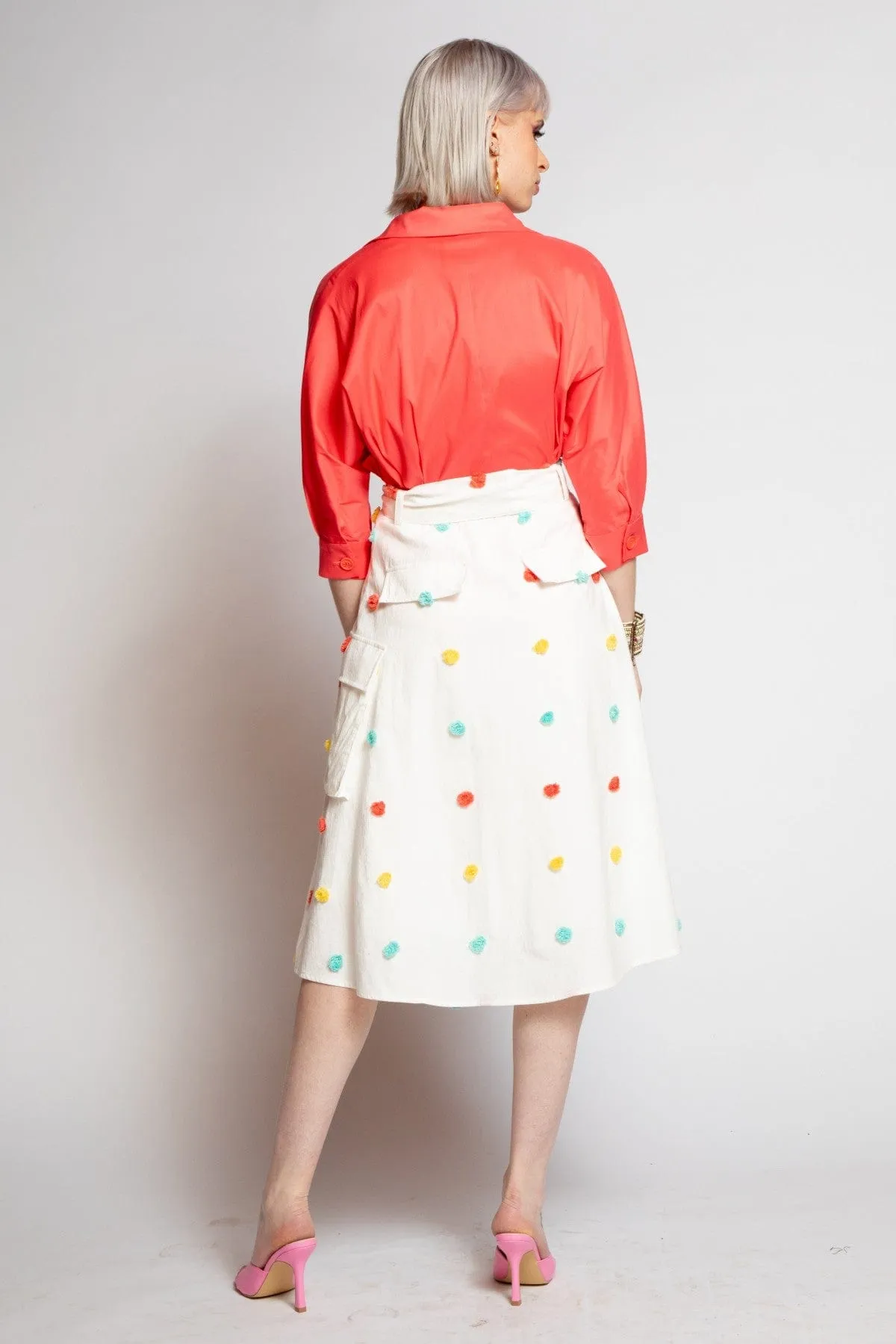 Hope Skirt - Sugar Dot Satin feel light colors