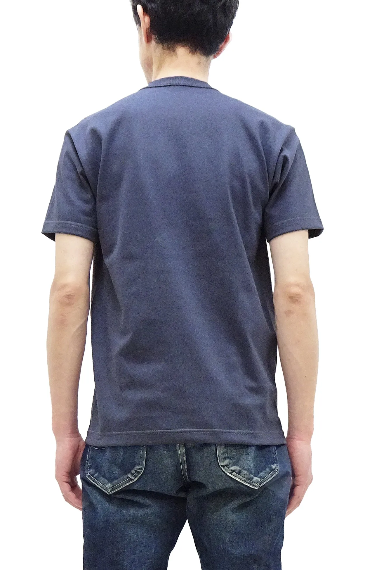 TOYS McCOY T-shirt Men's Steve McQueen Plain Pocket T-Shirt Short Sleeve Loopwheeled Tee TMC2410 120 Faded-Blue