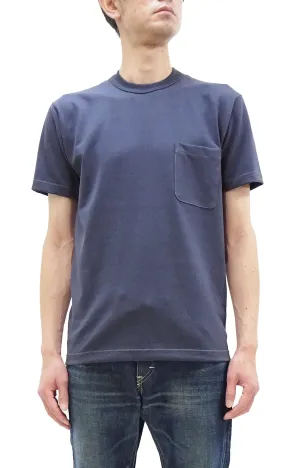 TOYS McCOY T-shirt Men's Steve McQueen Plain Pocket T-Shirt Short Sleeve Loopwheeled Tee TMC2410 120 Faded-Blue