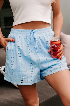Low Profile Fasteners Backseat Stories Eyelet Boxer Shorts (Blue)