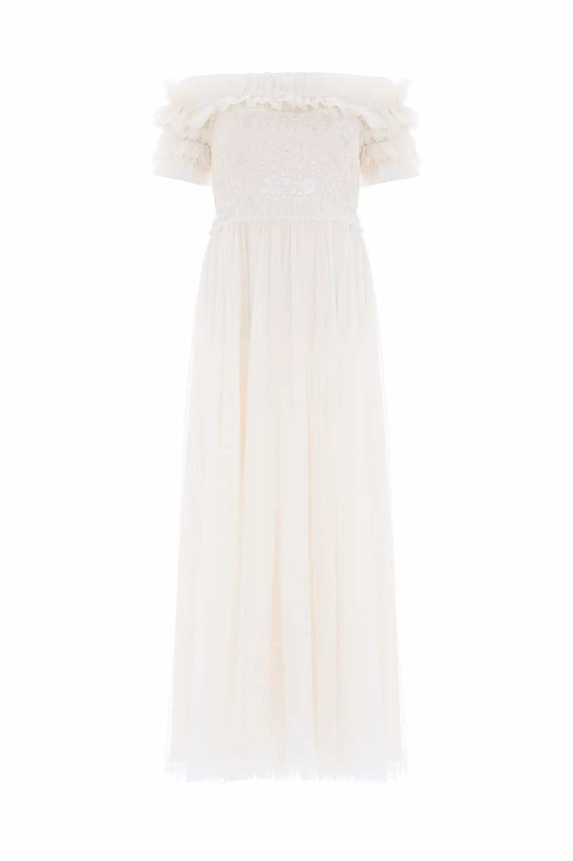 Midsummer Lace Bodice Off-Shoulder Ankle Gown Love Energy Soft Wear