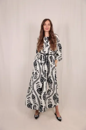 Contrast-Piping Mila Dress