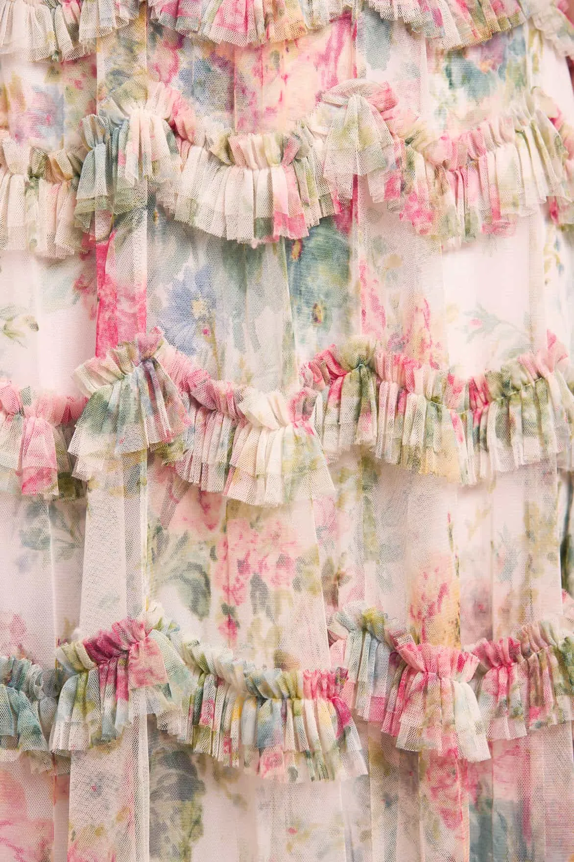 Floral Romance Round Neck Ballerina Dress Subtle Elegance