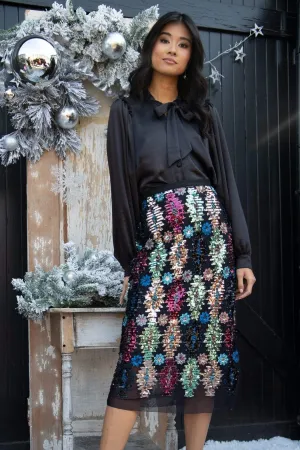 Tribal Shine Midi Skirt Convertible Style Chill Vibe
