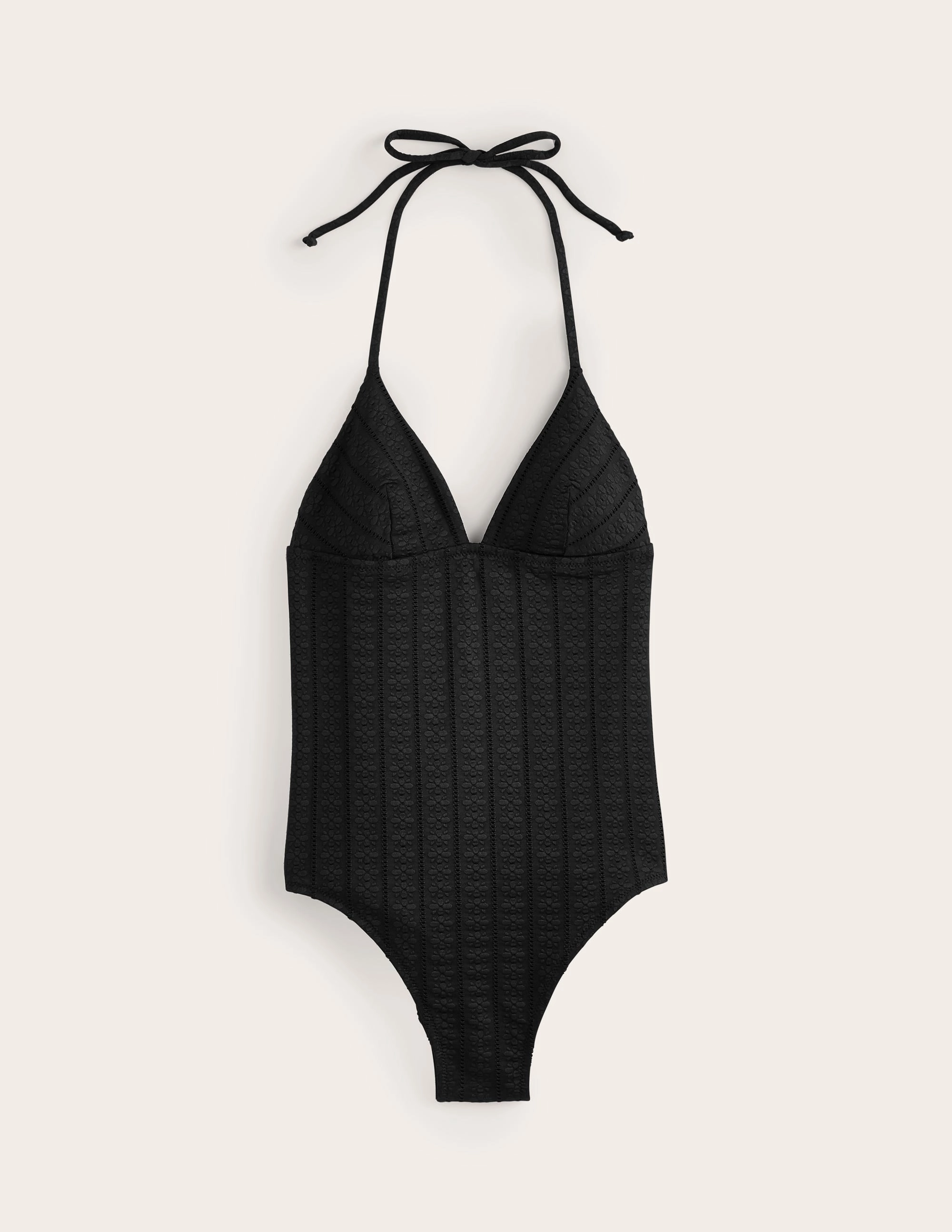 Symi String Swimsuit-Black Floral Texture Smoothing Panels