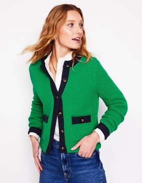 Libby Knitted Jacket-Rich Emerald Low Impact Dye MidWeight Construction