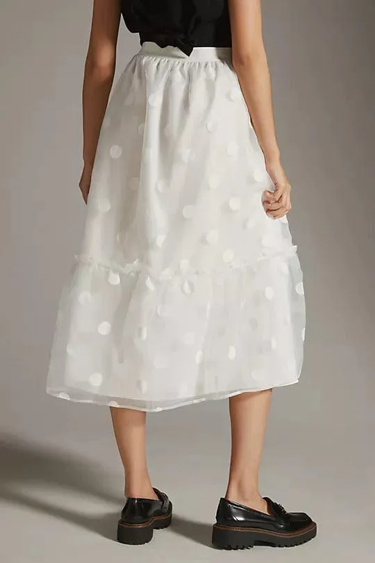Tulle Midi Skirt - Snowflake Dot Quick Fit