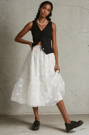 Tulle Midi Skirt - Snowflake Dot Outfit Game