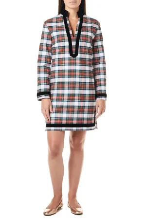 Tunic Dress Stretch Twill Dress Stewart with Black Velvet Trim Moisture Management Fabric Flatlock Seam Design