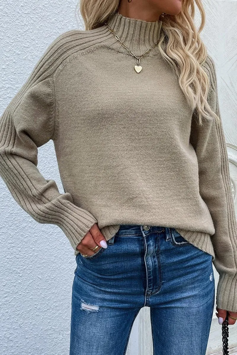 TURTLE NECK LONG SLEEVE CASUAL SWEATER EcoFriendly Manufacturing