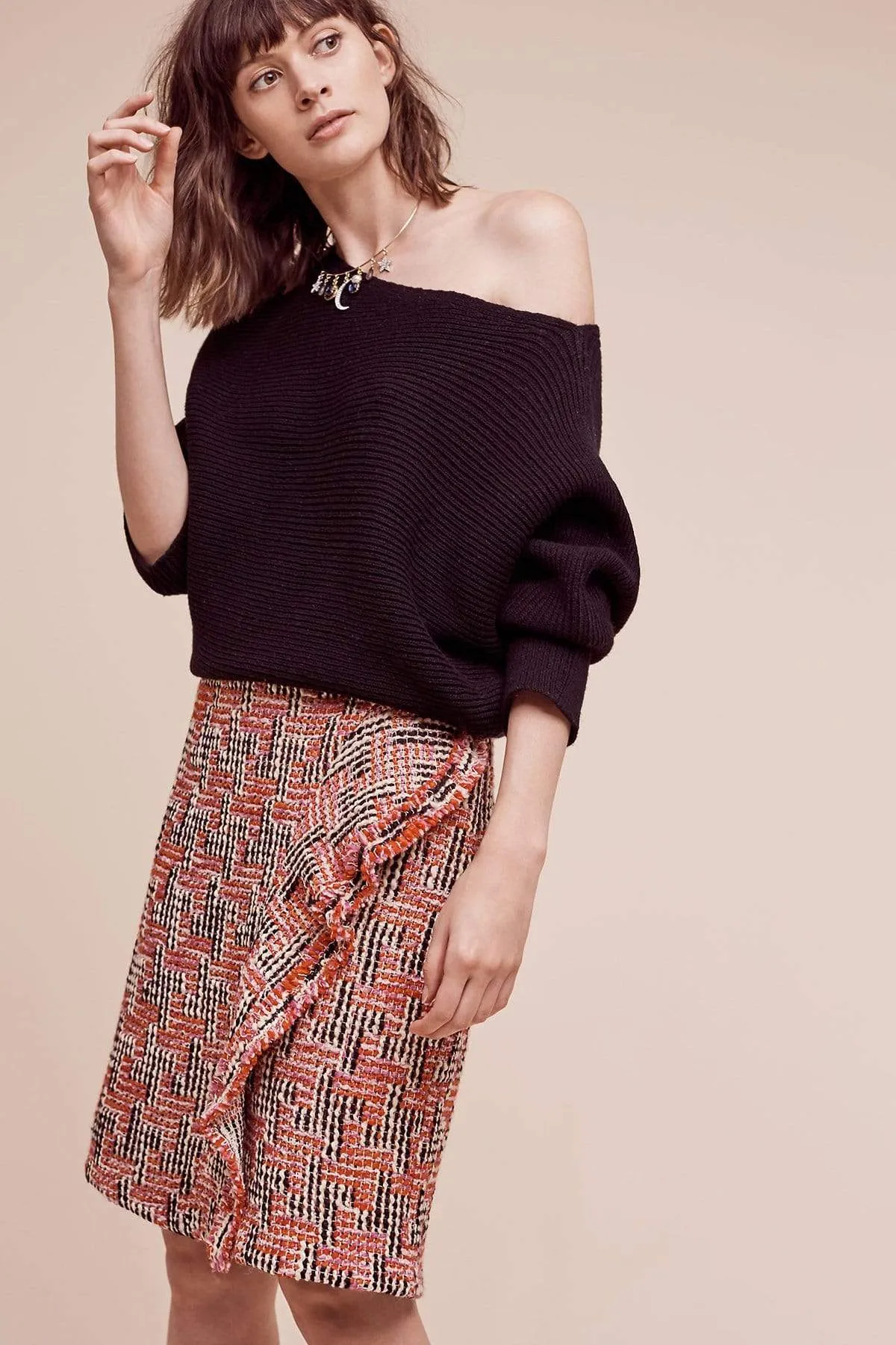 Plus size option Tweed Pencil Skirt