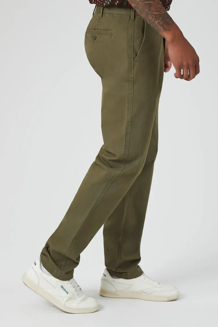 Twill Mid-Rise Slim-Fit Pants