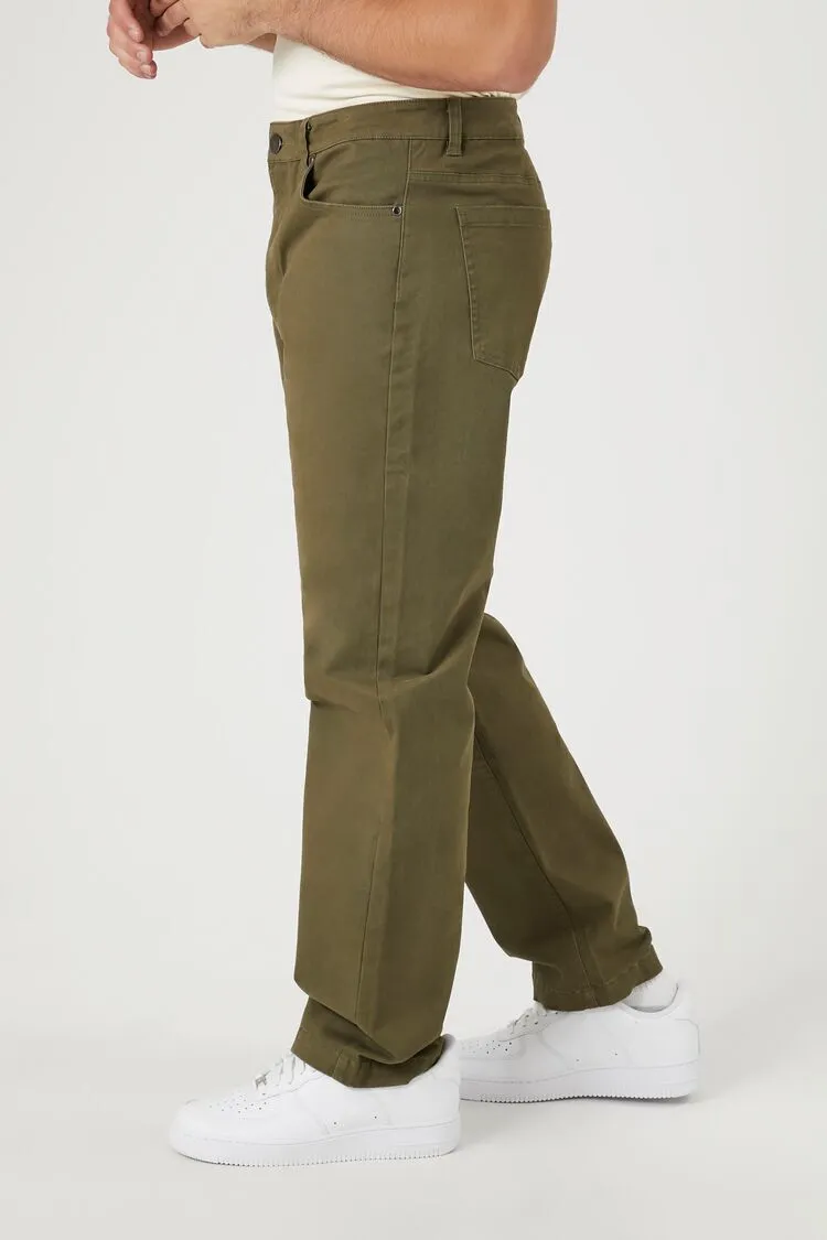 Twill Mid-Rise Slim-Fit Pants