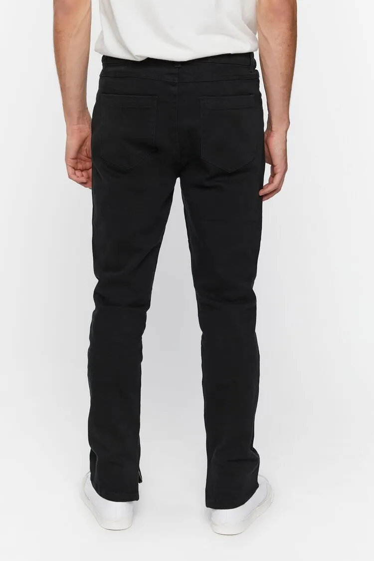 Twill Slim-Fit Zippered Pants