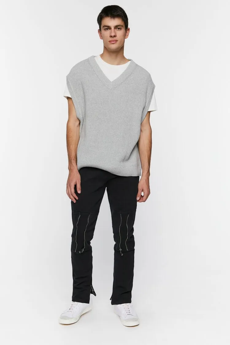 Twill Slim-Fit Zippered Pants