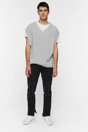 Twill Slim-Fit Zippered Pants