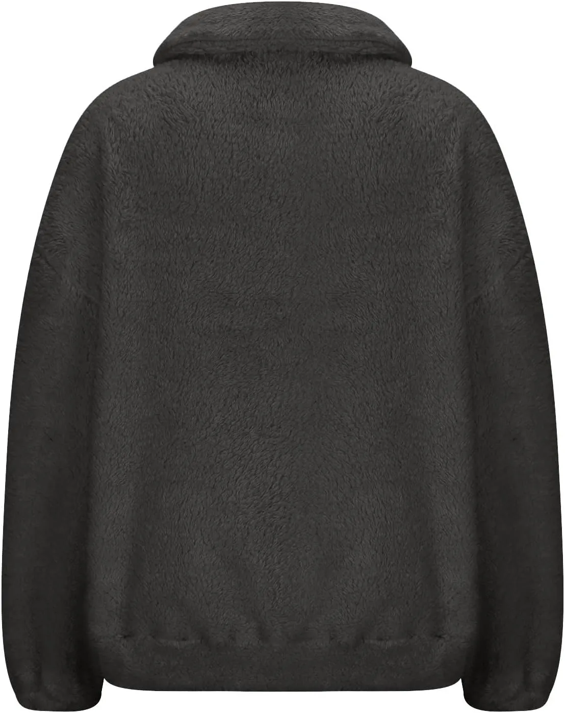 Uillui Womens Half Zip Sherpa Fleece Pullover Oversized Sweatshirt Loose Casual Cropped Sherpa Jacket Fluffy Fuzzy Sweaters