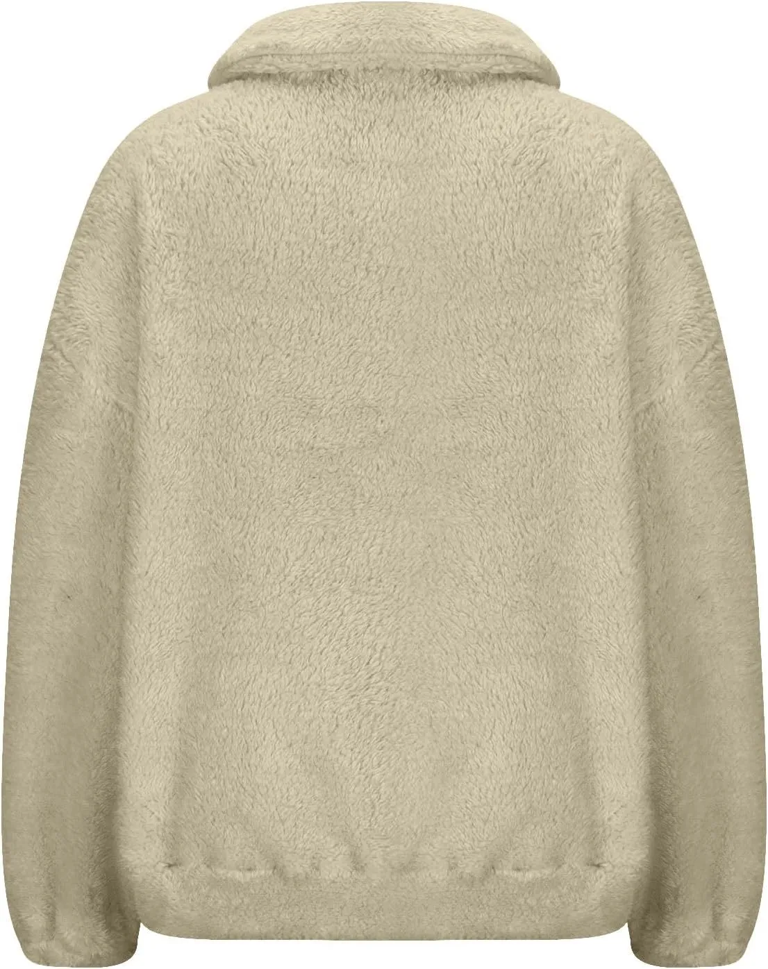 Uillui Womens Half Zip Sherpa Fleece Pullover Oversized Sweatshirt Loose Casual Cropped Sherpa Jacket Fluffy Fuzzy Sweaters