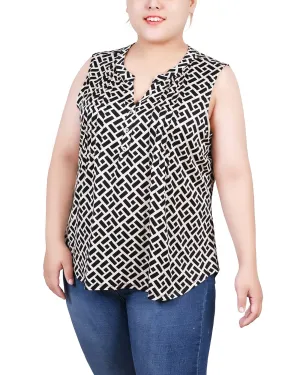 AdvancedAirflowChannels Plus Size Sleeveless Knit Y Neck Top