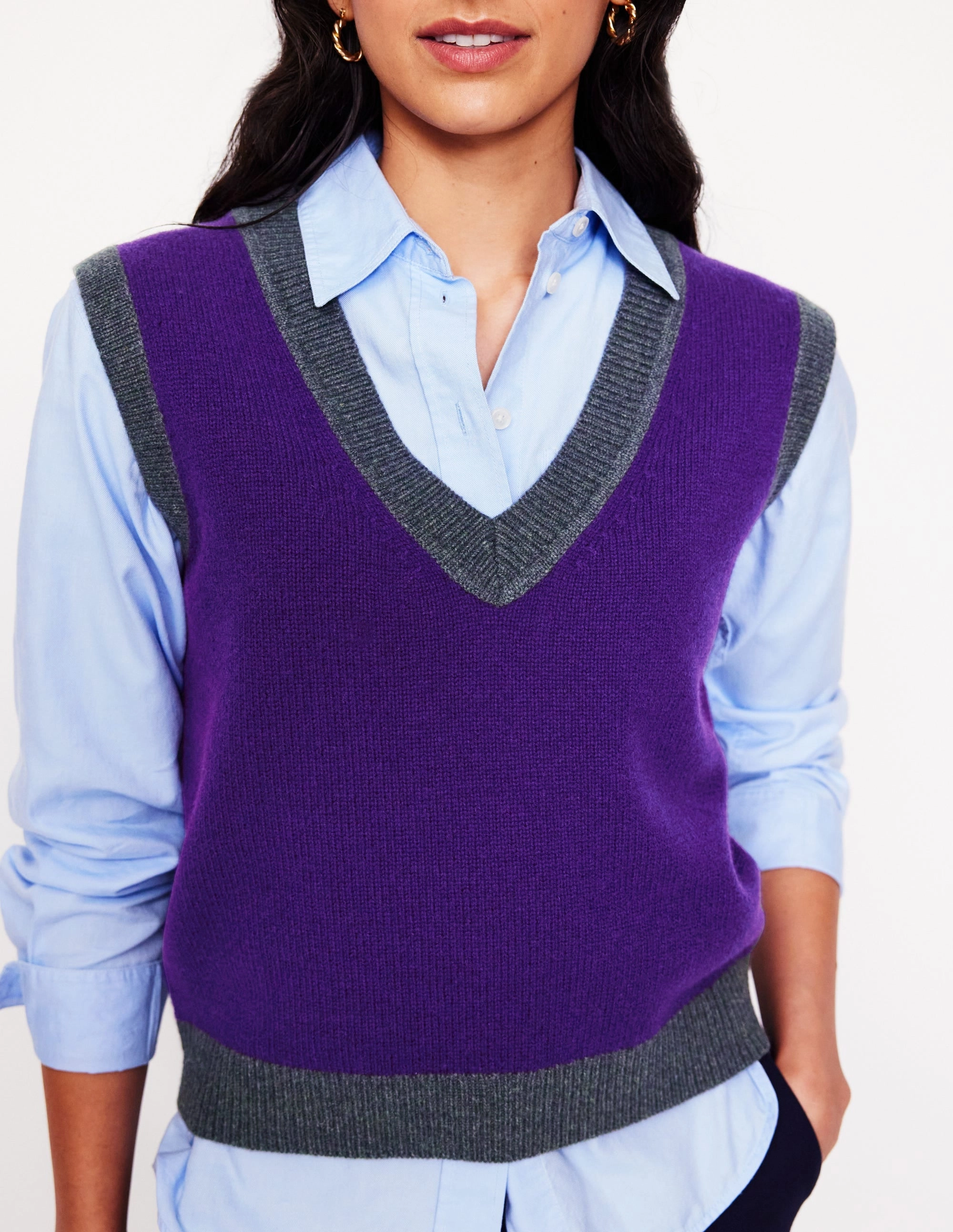 Olivia Merino Tank-Ameythyst Purple, Colourblock weekday look
