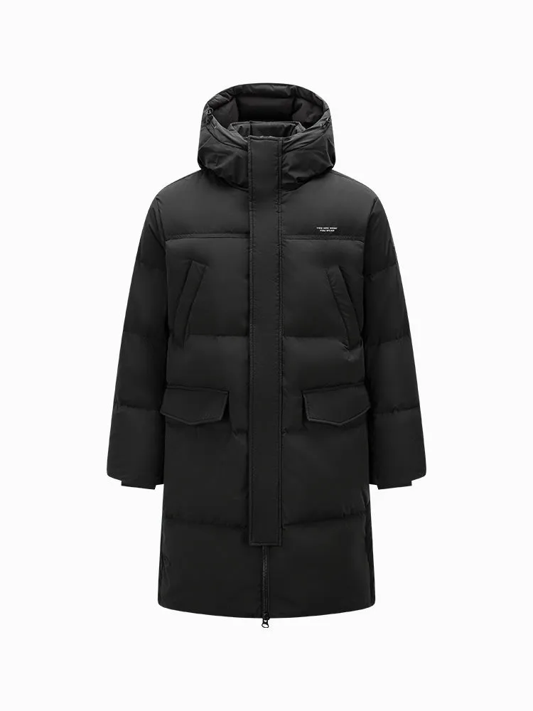 Unisex long thick down jacket