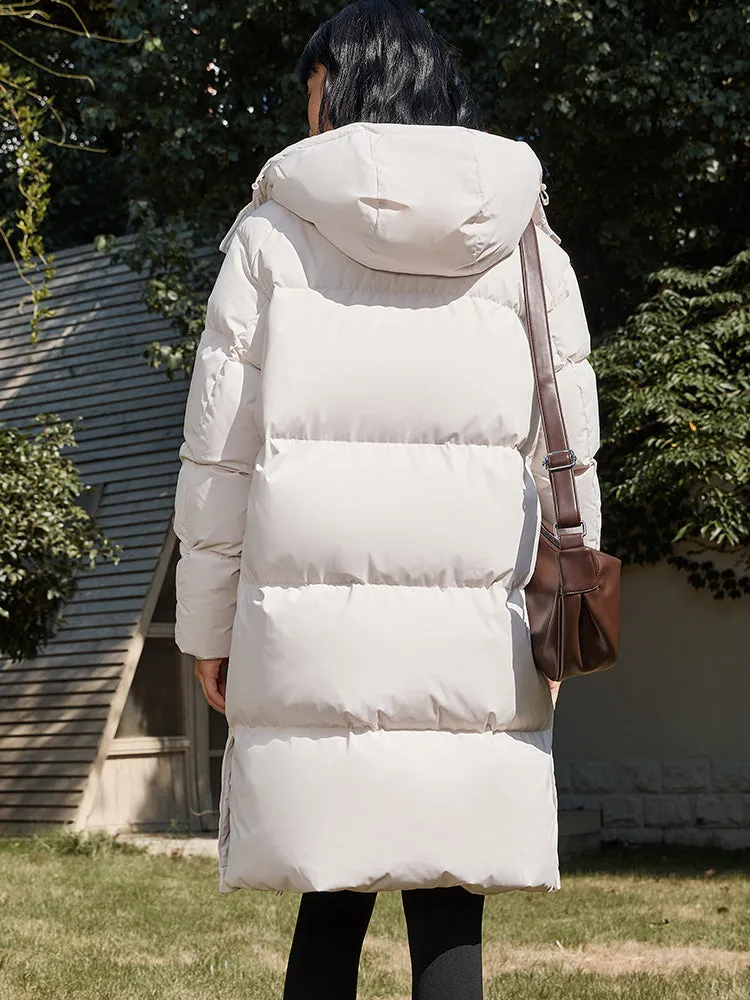 Unisex long thick down jacket