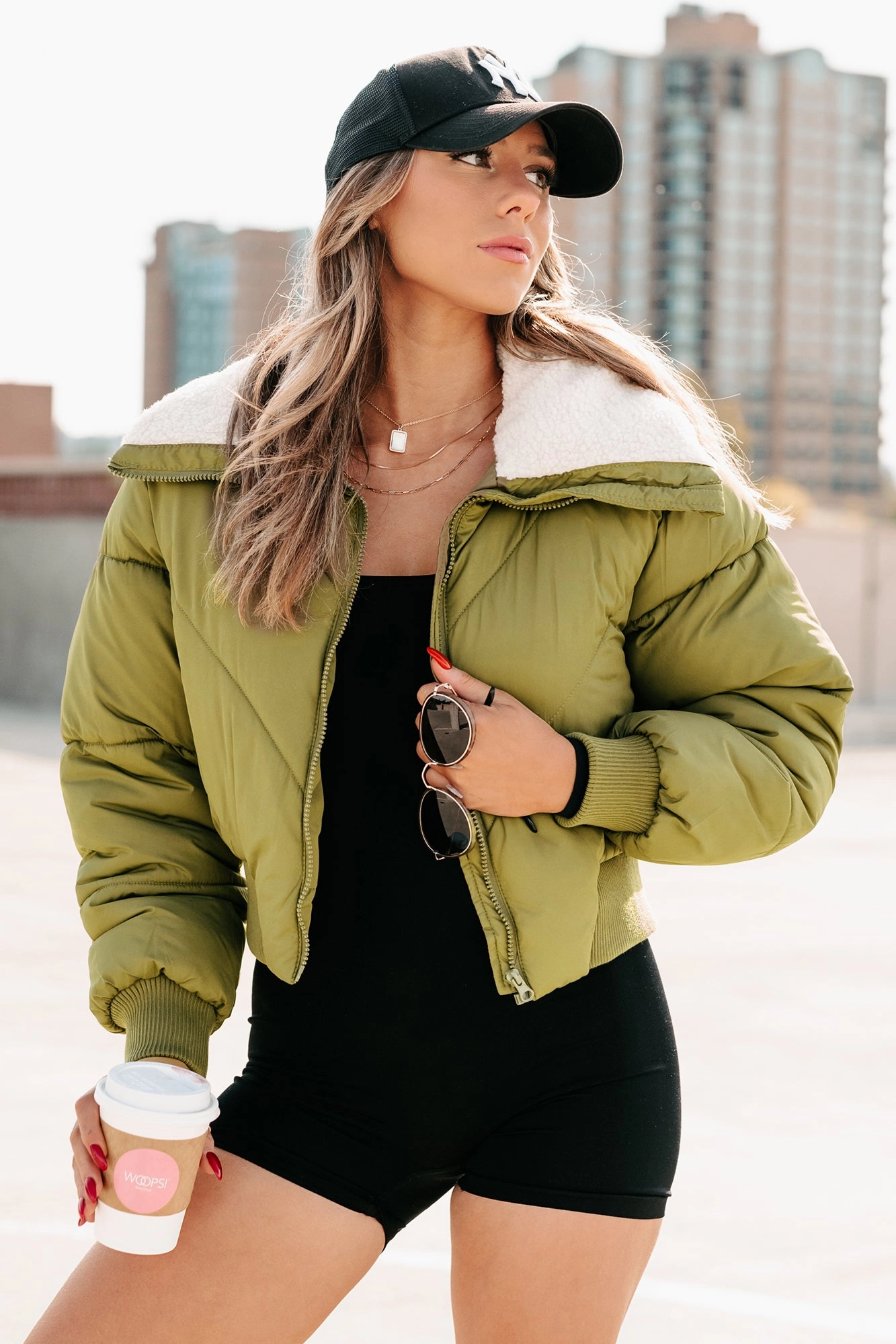 Up To Snow Good Quilted Puff Jacket (Olive) Withstand Cruise