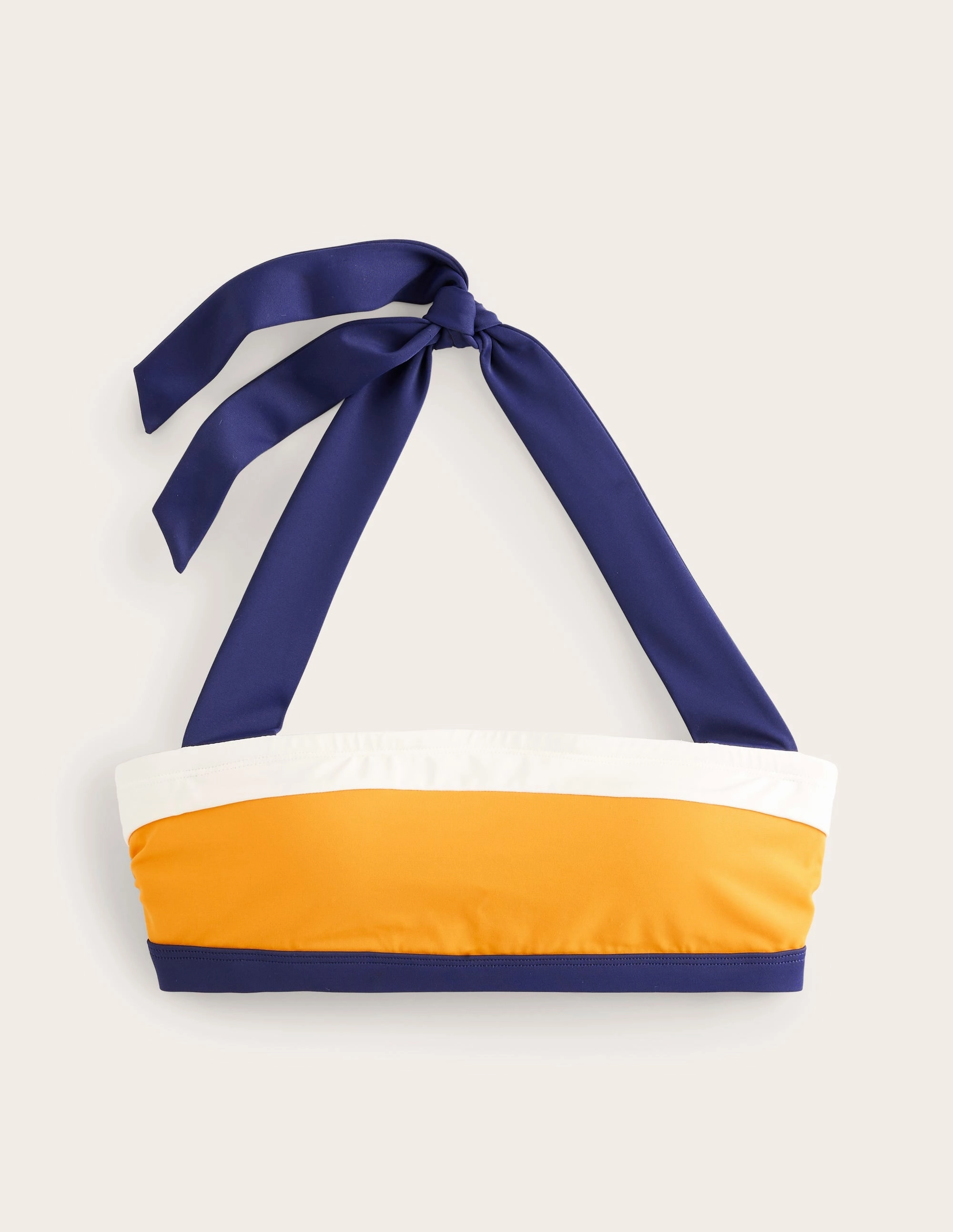 Santorini Bikini Top-Saffron Yellow Colourblock Holiday Fashion Sunshine Day