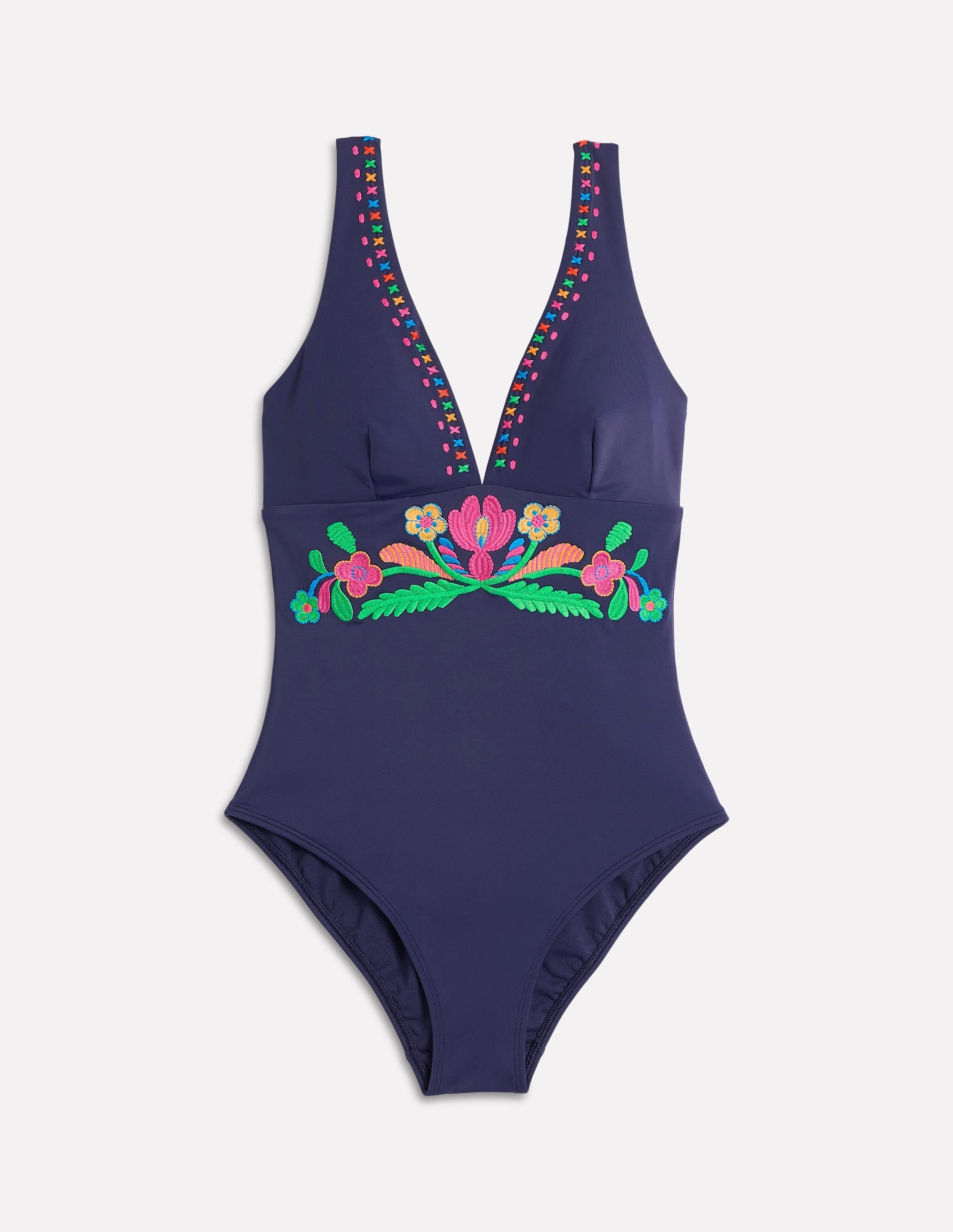 Embroidered Swimsuit-Navy Pool Days