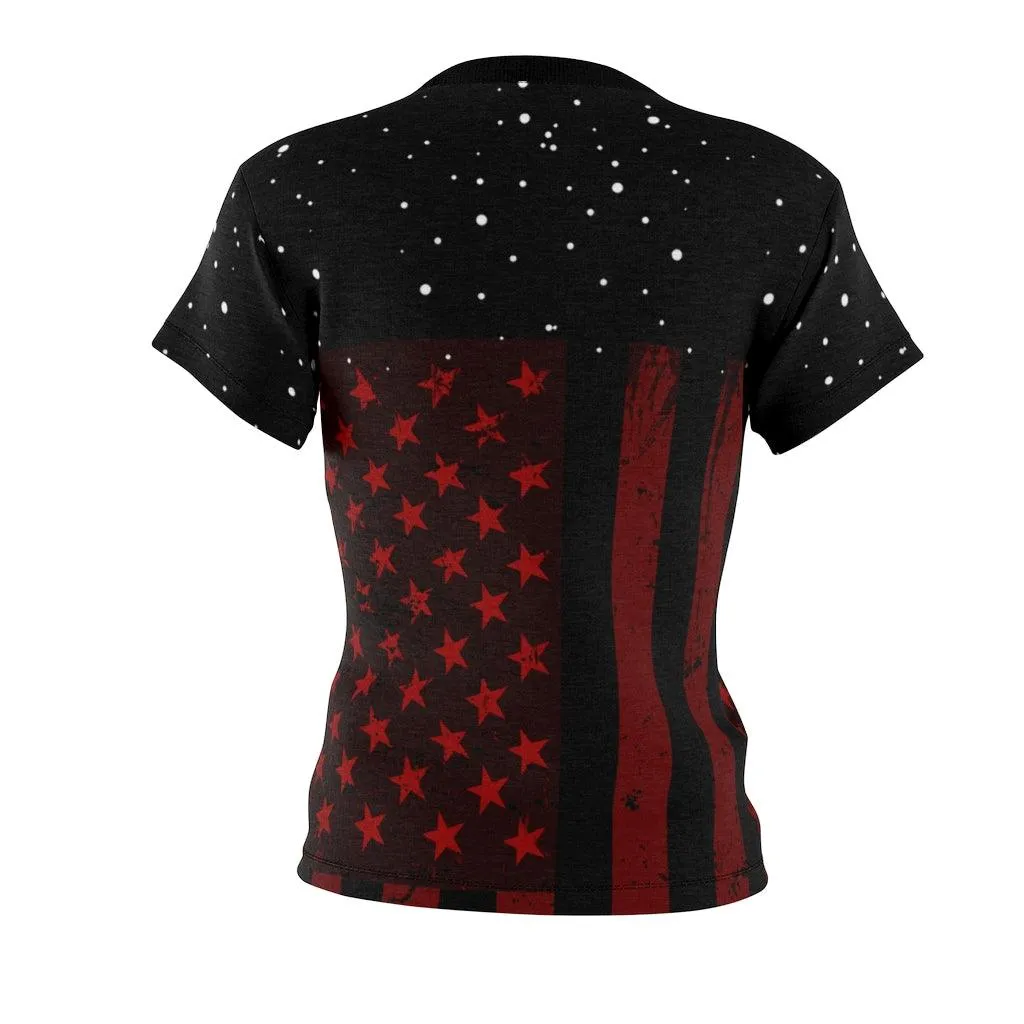 US Flag Skull All Over Print T-shirt For Women