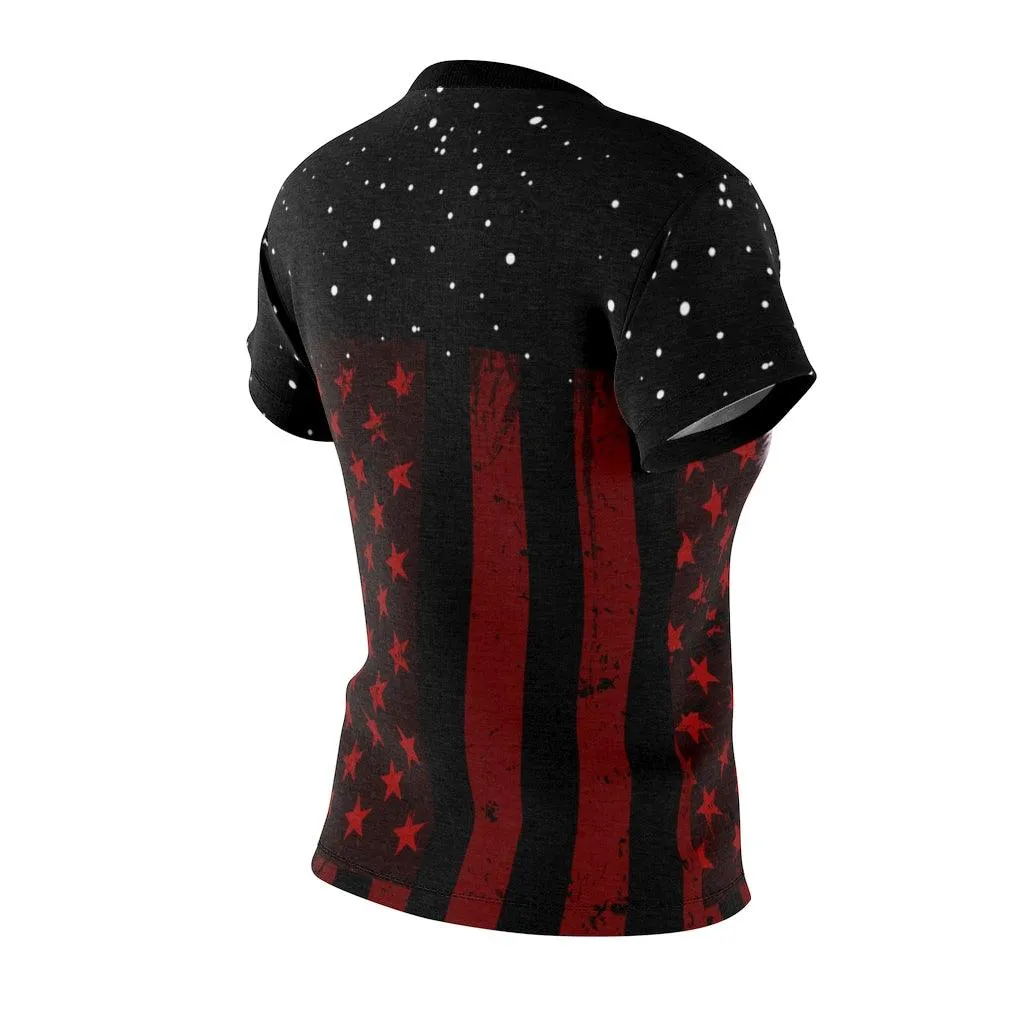 US Flag Skull All Over Print T-shirt For Women