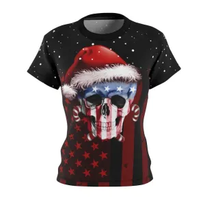 US Flag Skull All Over Print T-shirt For Women