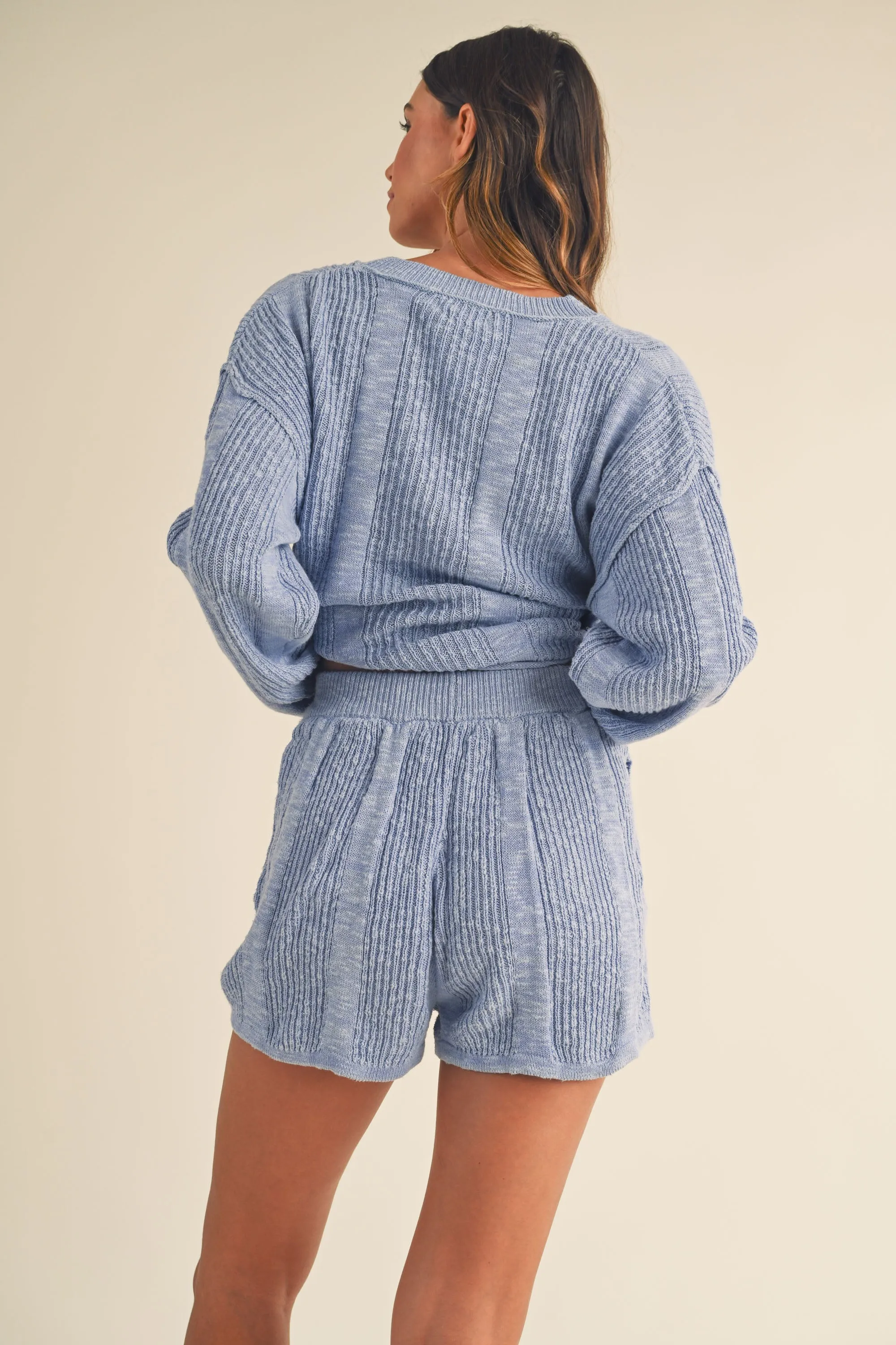 V NECK KNIT SET