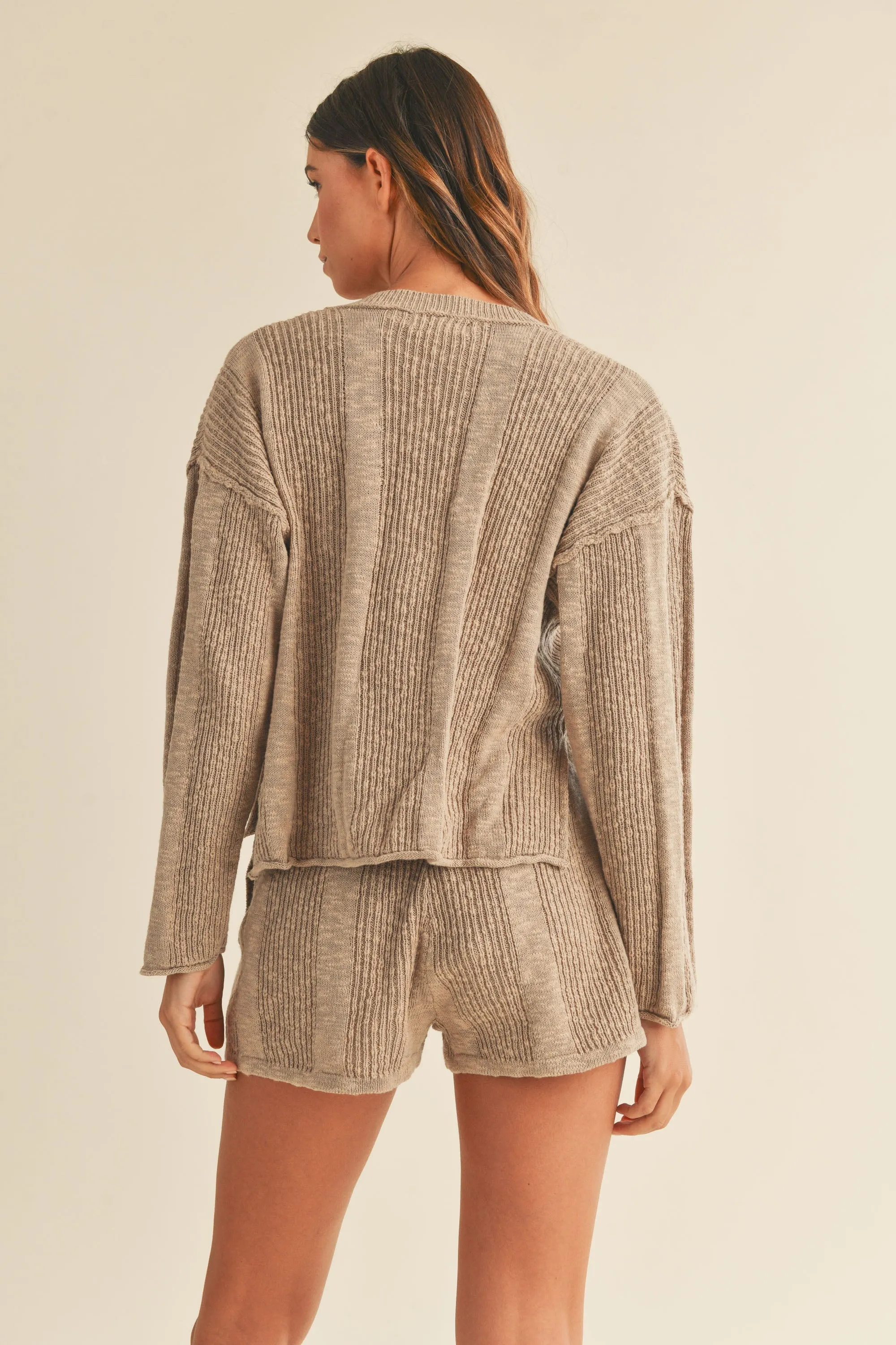 V NECK KNIT SET