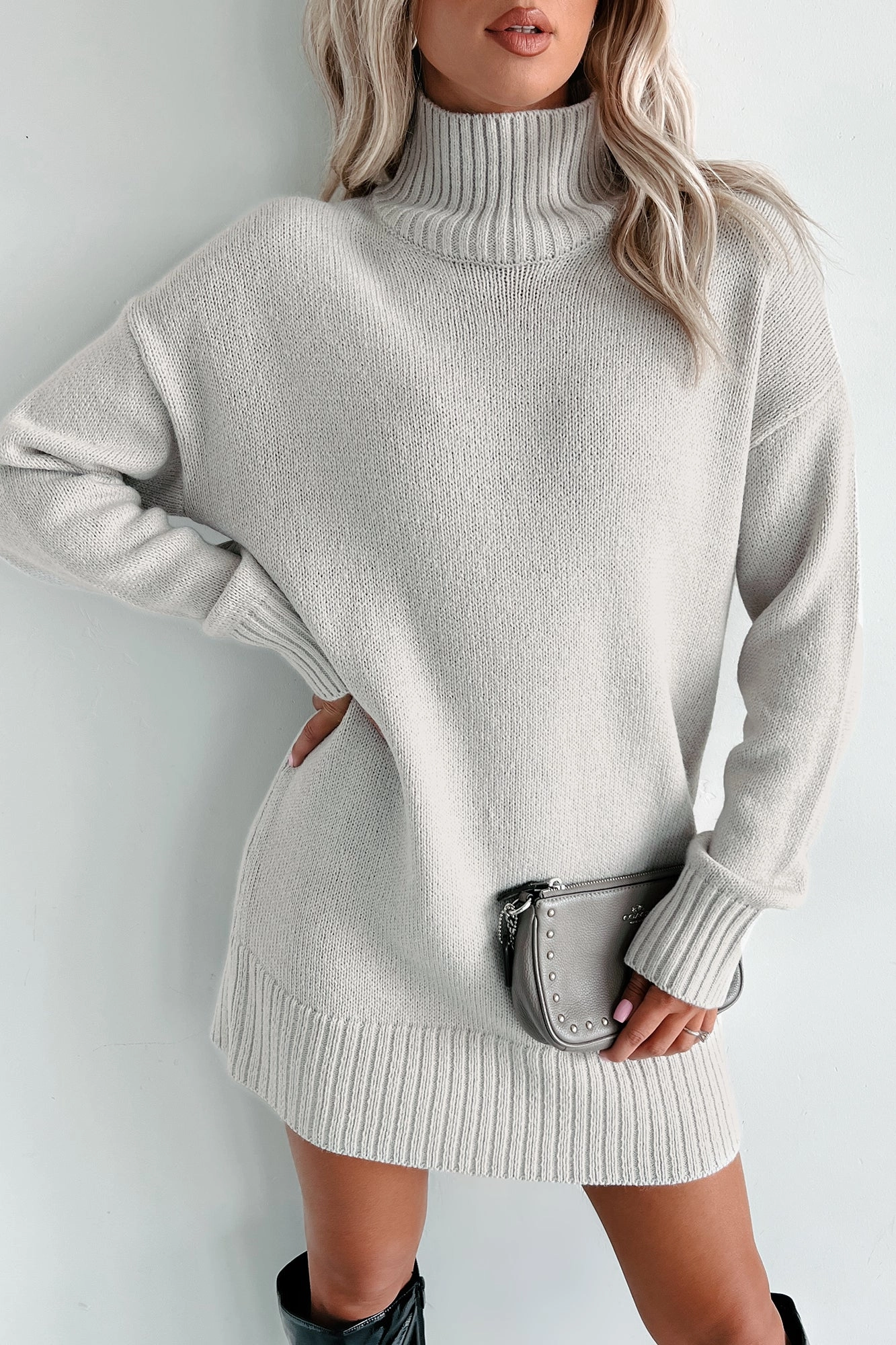 Athletic Wear OdorResistantFinish Vail Vibes Zenana Sweater Dress (Bone)