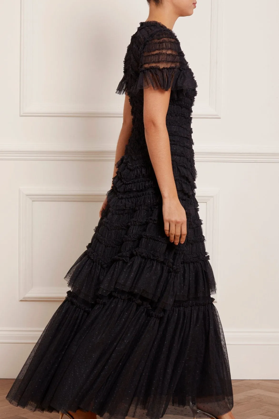 Side-Zip Valentine Ruffle Gown