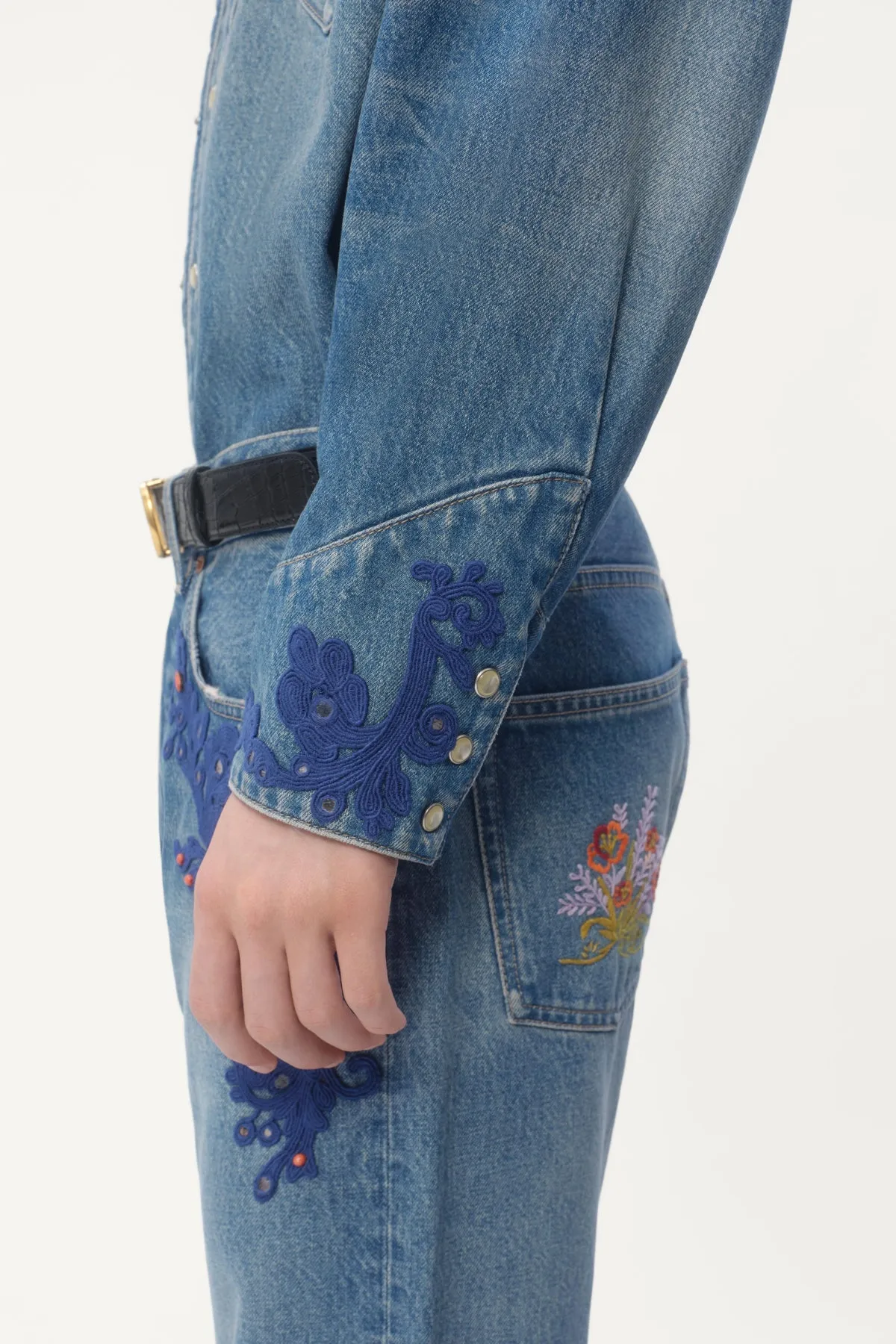 VALENTINO | EMBROIDERED DENIM SHIRT