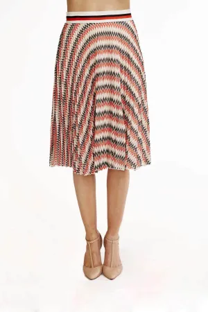 Rolled Hem Valeria Skirt in Heartthrob Stripe