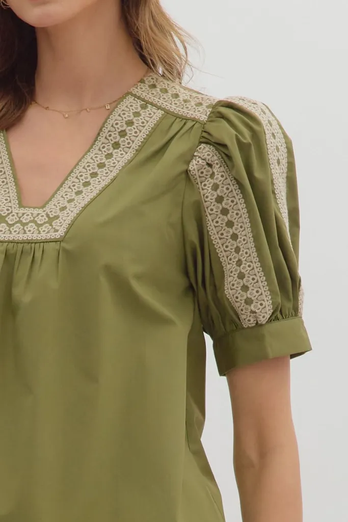 Valerie Crochet Trim Top Versatile Design