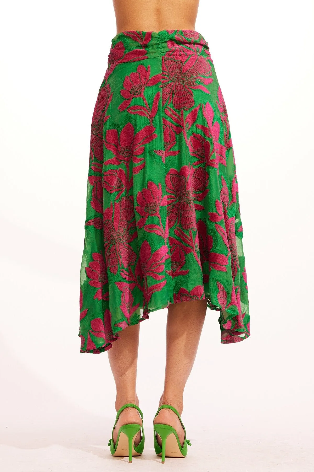 Vanderbilt Midi Skirt - Camellia Bloom Travel Ready