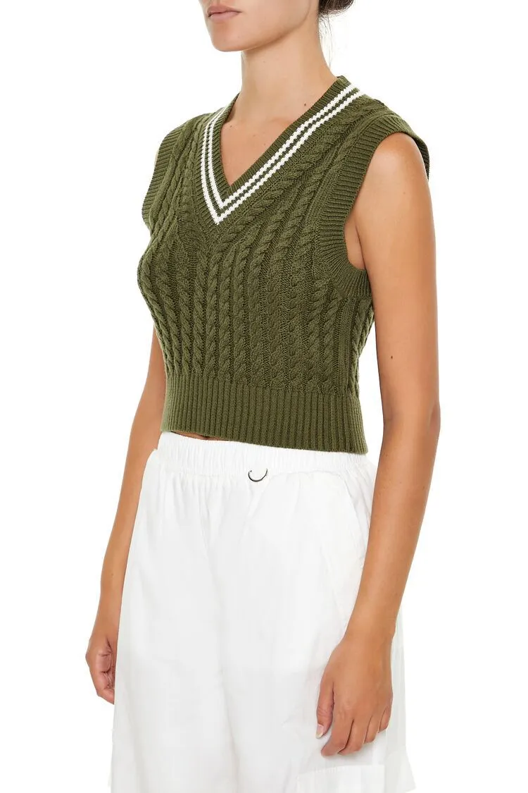 Varsity-Striped Sweater Vest