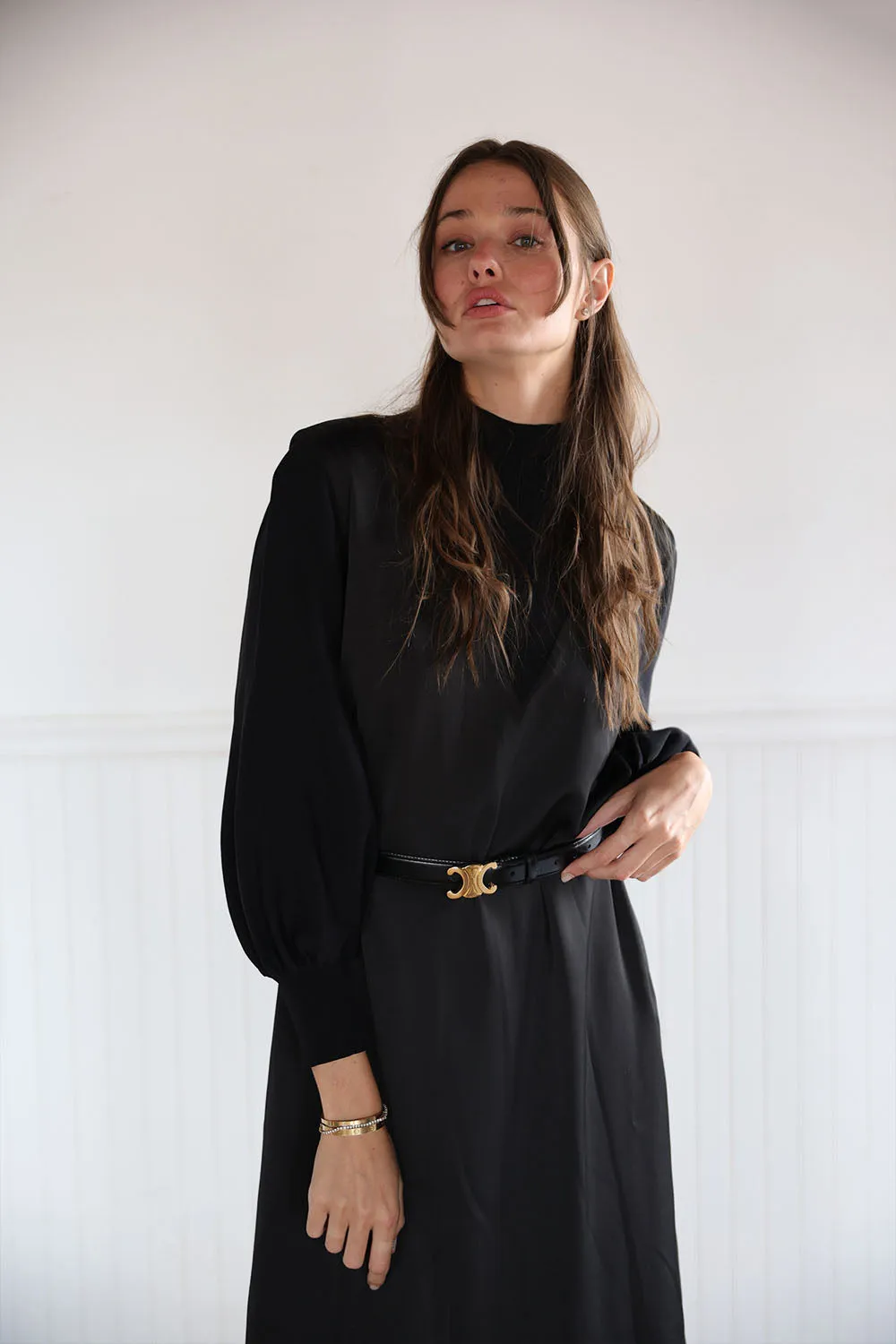 solo wear Vee Silk Knit Dress