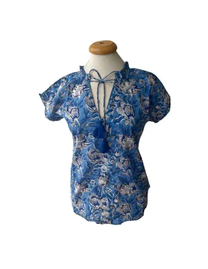 Kensington Top Blue Tulip AdjustableHemCuffs Quick-Dry