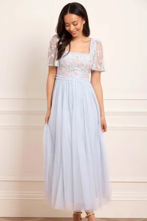Versailles Ditsy Bodice Ankle Gown Chic Layers