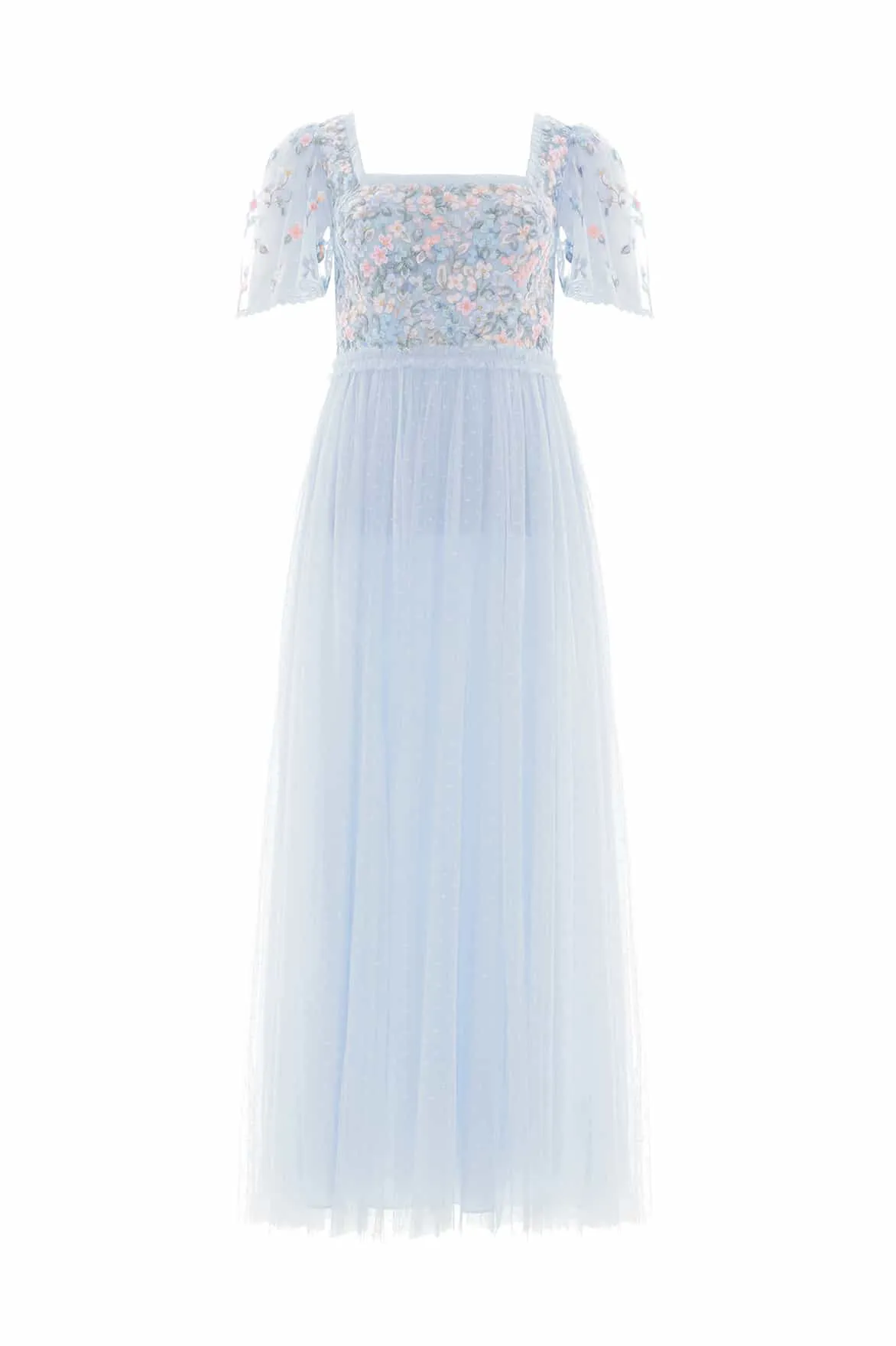 Texture Edge Versailles Ditsy Bodice Ankle Gown
