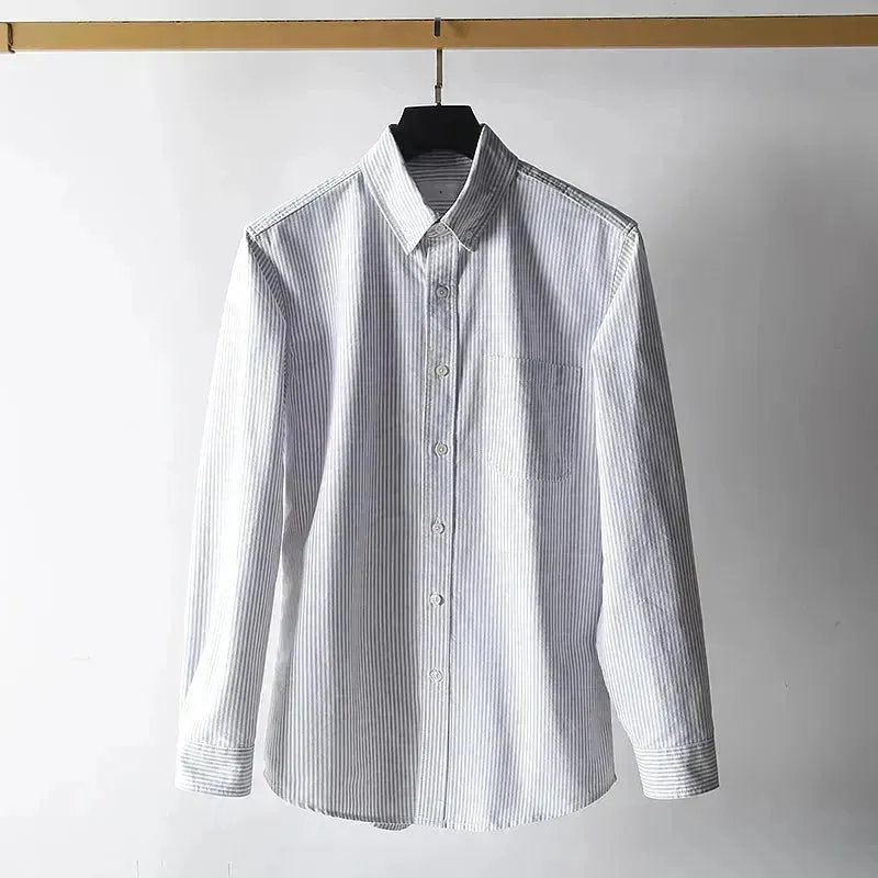 Versatile Long-Sleeved Striped Shirt - Customize Your Style!