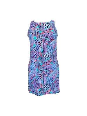 Summer Skort Dress Boho Feathers Vibrant Tone