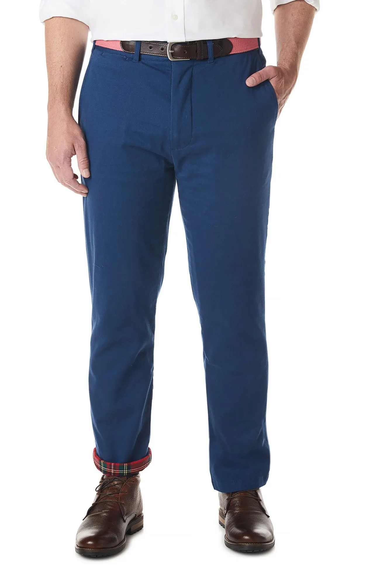 AdjustableDrawstring Sporty Stretch Fit Flannel Lined Nantucket Navy Harbor Pant With Royal Stewart Tartan