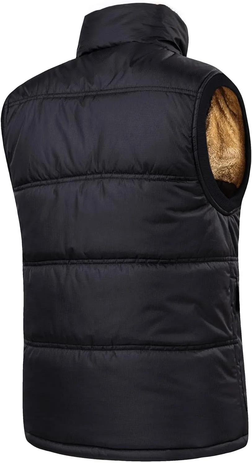Vest For Men And Winter Fashion Casual Zipper Collar Pocket Hooded Sleeveless Cotton Padded Jacket Vest Top Mens